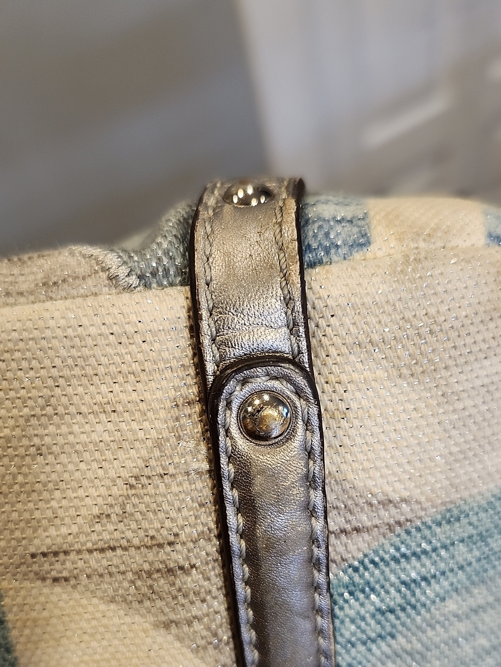 Coach Audrey Op Art Cinched Tote Multi Color Metallic W/Silver Leather Trim - Picture 13 of 16